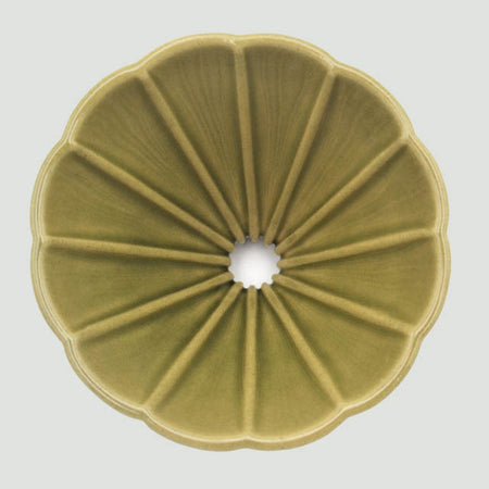 台灣 客器客氣 - 夏樹綠花形長肋陶瓷濾杯（無把）