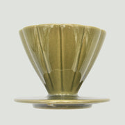 客器客氣 - 夏樹綠花形長肋陶瓷濾杯（無把）